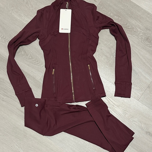 lululemon athletica Pants - Lululemom Women's Burgundy Jacket and Pants Set